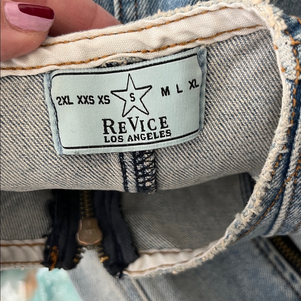 REVICE Light Blue Denim Dress with Front Zipper - Picture 9 of 12
